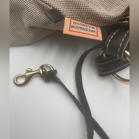 Dooney & Bourke Black, White & Tan Leather & Canvas Purse - Picture 14 of 16